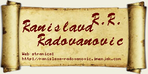 Ranislava Radovanović vizit kartica